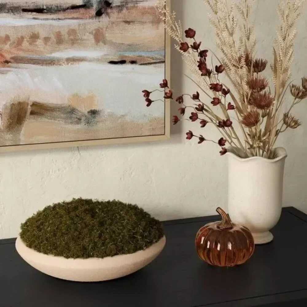 NEW Threshold - Faux Moss Bowl Green